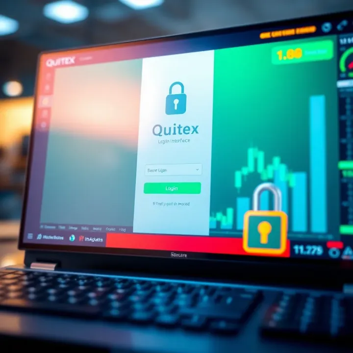 User interface showing secure login screen for Quotex platform with Nigerian flag elements