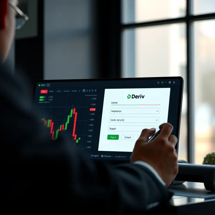 User filling out registration form on online trading platform