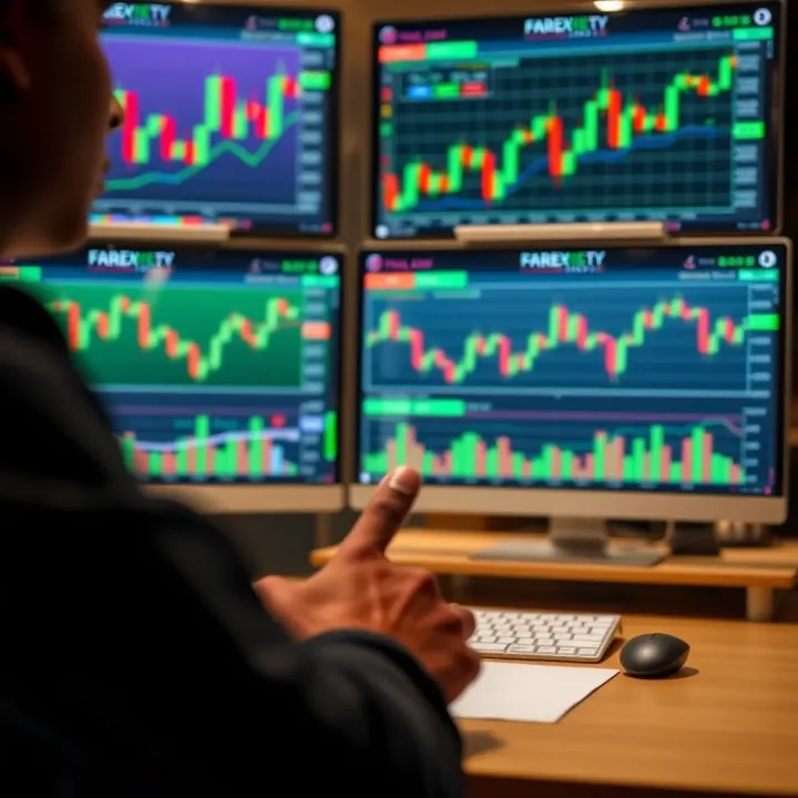 Visual representation of multiple forex trading platforms with charts and currency pairs
