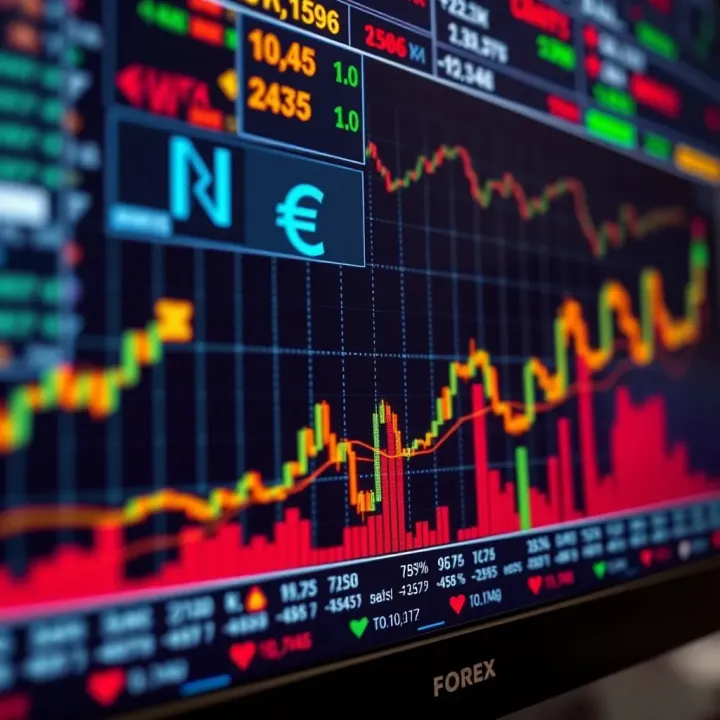 Graph showing rising forex trading activity in Nigeria with currency symbols and digital charts