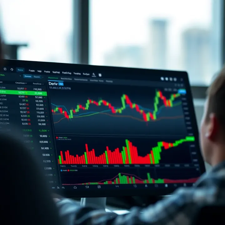 TradingView chart interface displaying financial data on Deriv platform