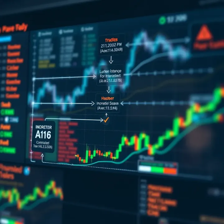 Diagram showing a flowchart of automated trading algorithms interacting with financial markets