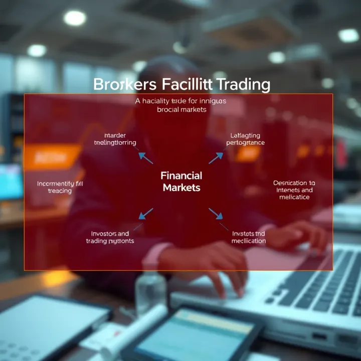 Diagram illustrating the role of brokers in facilitating trades between investors and financial markets in Nigeria