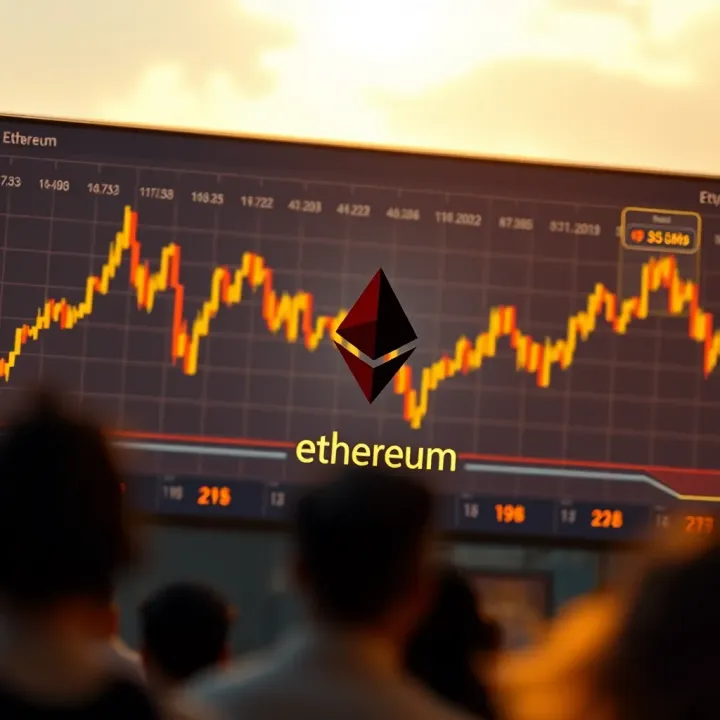 Visual representation of Ethereum price fluctuations over time with key market events highlighted