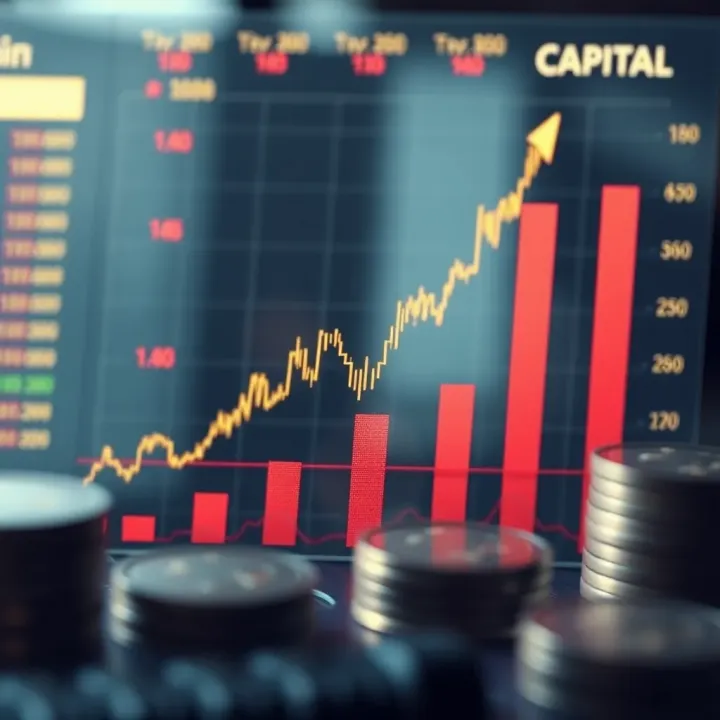 Chart showing rising trading capital linked to prop firm challenges