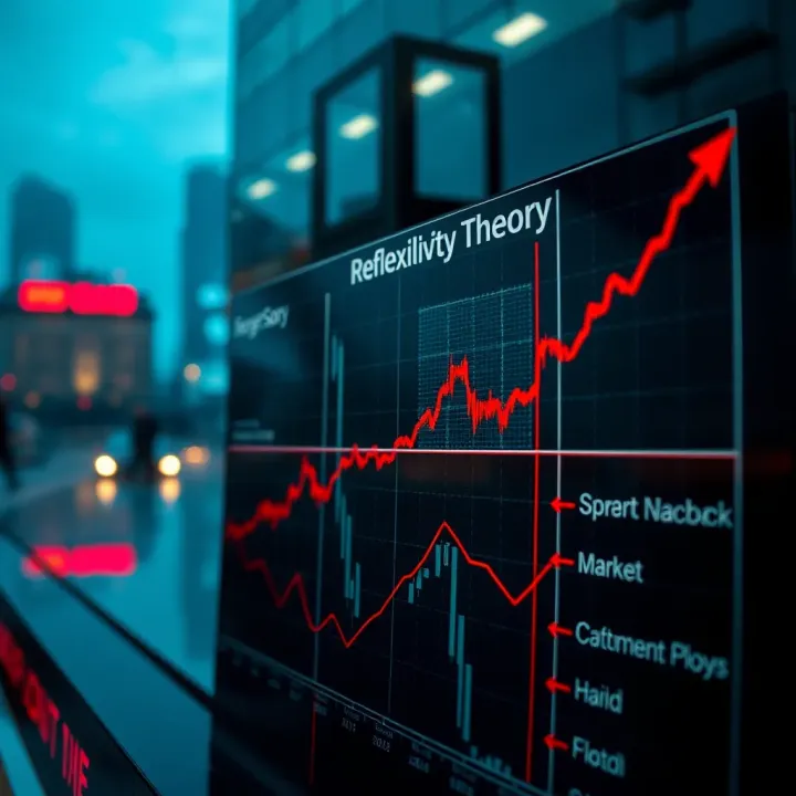 Graph illustrating George Soros's reflexivity theory showing market feedback loops