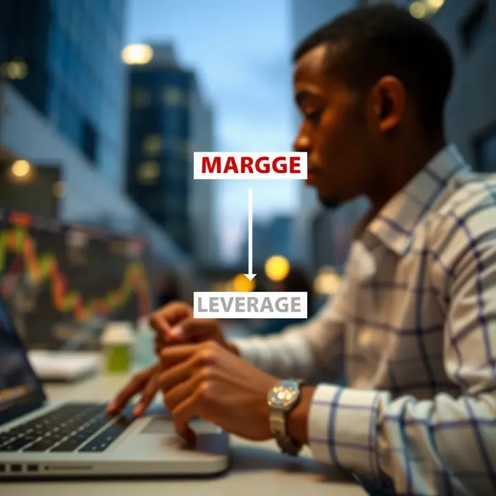 Diagram showing the relationship between margin and leverage in forex trading
