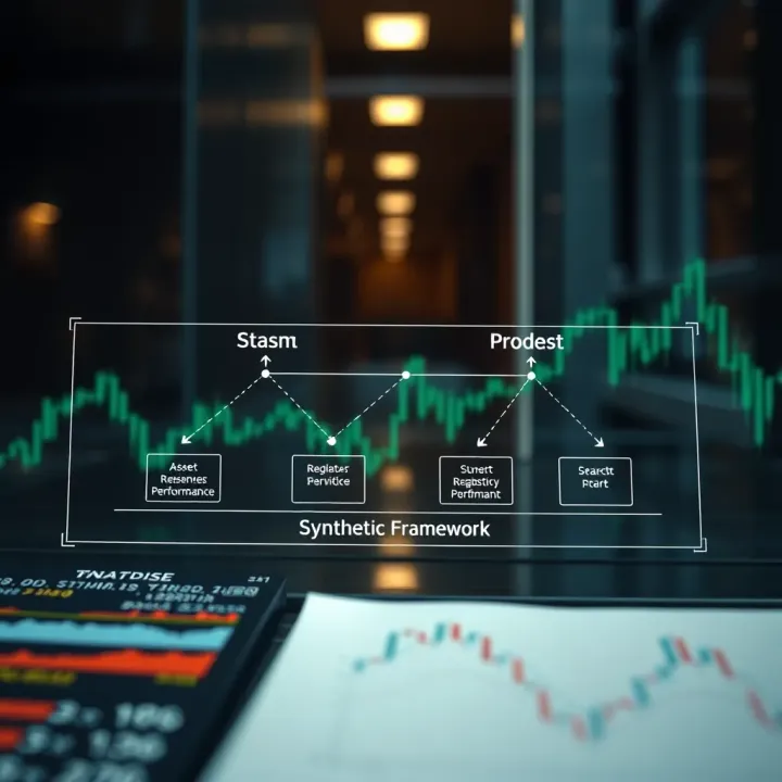 Diagram illustrating synthetic trading concept using derivatives to replicate asset performance