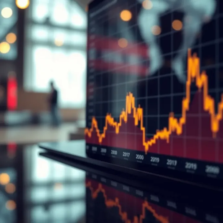 Graph showing fluctuating asset prices indicating market volatility over time