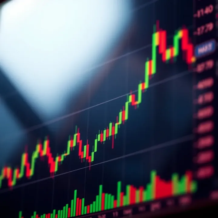 Candlestick chart showing price fluctuations of the Volatility 75 Index on TradingView platform