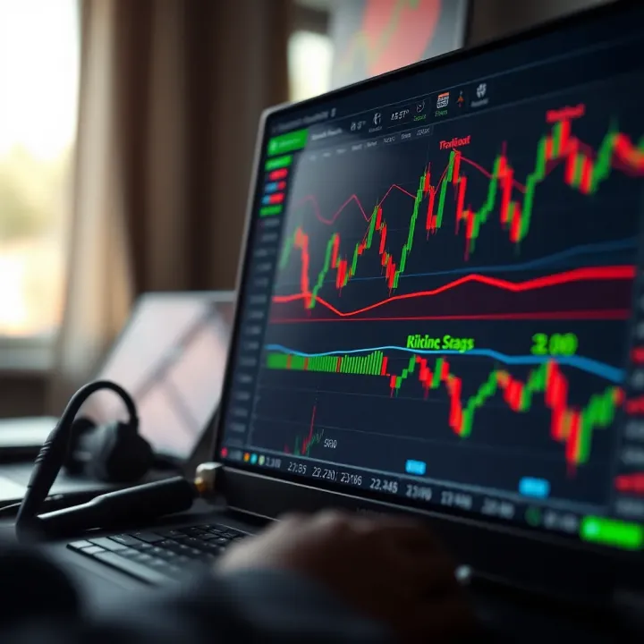 Graphical representation of technical analysis indicators and risk management tools on TradingView for Nigerian binary traders